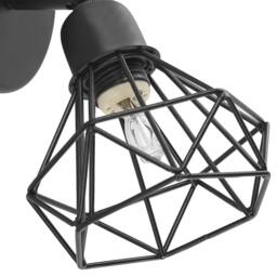 Wyld and Coco Set of Two Adjustable Wall Lamps Black Iron Cage Shade Modern - thumbnail 4