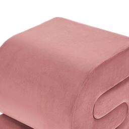 Wyld and Coco Pink S-Shape Pouffe Foam-Filled Footstool - thumbnail 6