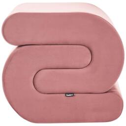 Wyld and Coco Pink S-Shape Pouffe Foam-Filled Footstool - thumbnail 3