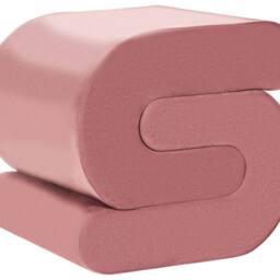 Wyld and Coco Pink S-Shape Pouffe Foam-Filled Footstool - thumbnail 2