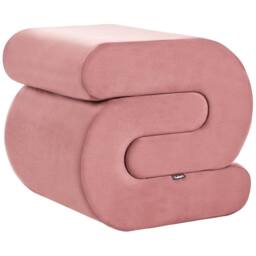Wyld and Coco Pink S-Shape Pouffe Foam-Filled Footstool - thumbnail 5