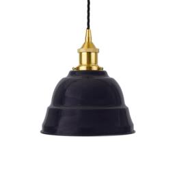 SE Home Navy Blue Lincoln Pendant Light - Polished Brass - Black Twisted