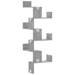 Berkfield Home Wall Corner Shelf Concrete Grey 45x45x147 cm Engineered Wood - Size: 45 x 45 x 147 cm - thumbnail 6