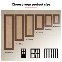 Smart Living Greekey Heavy Duty Machine Washable Hallway Kitchen Non Slip Door Mat in Brown - Size: 40 cm x 60 cm - thumbnail 8