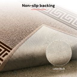 Smart Living Greekey Heavy Duty Machine Washable Hallway Kitchen Non Slip Door Mat in Brown - Size: 40 cm x 60 cm - thumbnail 5