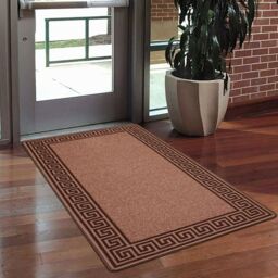 Smart Living Greekey Heavy Duty Machine Washable Hallway Kitchen Non Slip Door Mat in Brown - Size: 40 cm x 60 cm - thumbnail 3