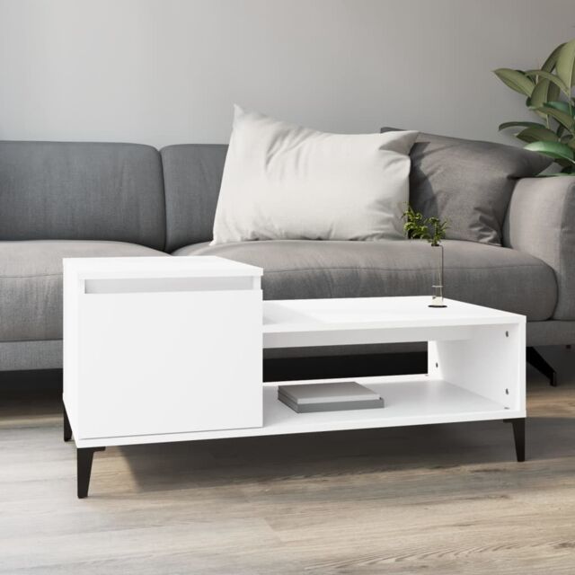 Berkfield Home Coffee Table White 100x50x45 cm Engineered Wood - Size: 100 x 50 x 45 cm - image 1