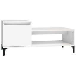 Berkfield Home Coffee Table White 100x50x45 cm Engineered Wood - Size: 100 x 50 x 45 cm - thumbnail 2