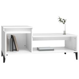 Berkfield Home Coffee Table White 100x50x45 cm Engineered Wood - Size: 100 x 50 x 45 cm - thumbnail 4