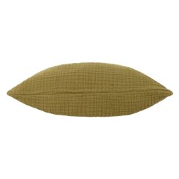 Yard Lark Muslin 100% Cotton Plain Cushion in Khaki - Size: 45 cm x 45 cm - thumbnail 3