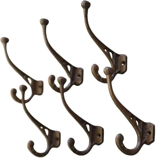 Marco Paul Set of 6 Bronze Wall Mounted Coat Rack & Hooks Hallway Hooks in Black - image 1