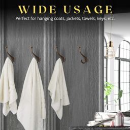 Marco Paul Set of 6 Bronze Wall Mounted Coat Rack & Hooks Hallway Hooks in Black - thumbnail 3