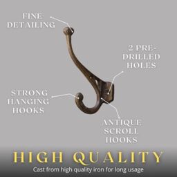 Marco Paul Set of 6 Bronze Wall Mounted Coat Rack & Hooks Hallway Hooks in Black - thumbnail 6