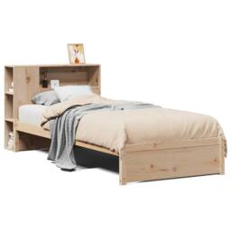 Berkfield Home Decorative Bookcase Bed without Mattress 75x190cm Small Single So in Light Brown - thumbnail 3