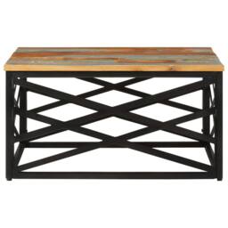 Berkfield Home Table Coffee Table 68x68x35 cm Solid Reclaimed Wood in Brown - Size: 68 x 68 x 35 cm - thumbnail 3