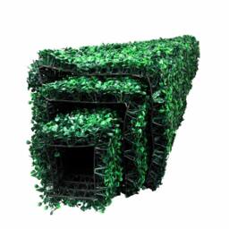 Berkfield Home Set of 3 Artificial Boxwood Pyramid Topiary in Green - thumbnail 1