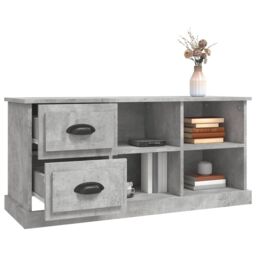 Berkfield Home TV Cabinet Concrete Grey 102x35.5x47.5 cm Engineered Wood - thumbnail 5