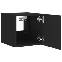 Berkfield Home TV Wall Cabinets with LED Lights 2 pcs Black 30.5x35x30 cm - thumbnail 9