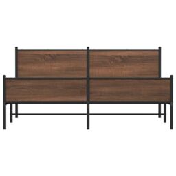 Berkfield Home Metal Bed Frame without Mattress Brown Oak 180x200 cm Super King - thumbnail 5