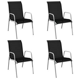 Berkfield Home 5 Piece Outdoor Dining Set Steel Black in Grey - thumbnail 5