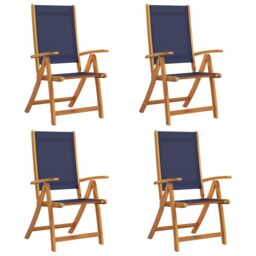 Berkfield Home Folding Garden Chairs 4 pcs Solid Wood Acacia & Textilene in Brown - thumbnail 2