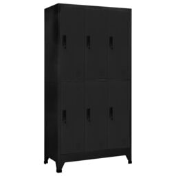 Berkfield Home Locker Cabinet Black 90x45x180 cm Steel - Size: 90 x 45 x 180 cm - thumbnail 1