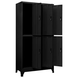 Berkfield Home Locker Cabinet Black 90x45x180 cm Steel - Size: 90 x 45 x 180 cm - thumbnail 5