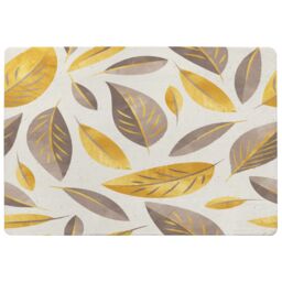 Benjamin Tate Design Botanical Gold & Purple Leaf Designer Rug in Natural - Size: Large - thumbnail 1