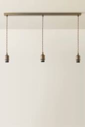 ValueLights Shaw Diner Bar 3 Drop Brass Chrome Gold Black Adjustable Ceiling Light in Bronze - thumbnail 2