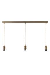 ValueLights Shaw Diner Bar 3 Drop Brass Chrome Gold Black Adjustable Ceiling Light in Bronze - thumbnail 5