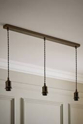ValueLights Shaw Diner Bar 3 Drop Brass Chrome Gold Black Adjustable Ceiling Light in Bronze - thumbnail 1