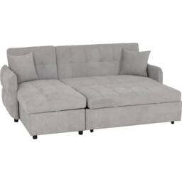 Seconique Chelsea Corner Sofa Bed in Light Grey - thumbnail 4