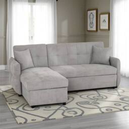 Seconique Chelsea Corner Sofa Bed in Light Grey - thumbnail 1