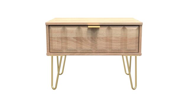 Ready Assembled 2 U Metro 1 Drawer Wide Side Table (Ready Assembled) in Light Oak - image 1