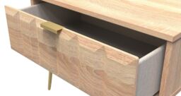 Ready Assembled 2 U Metro 1 Drawer Wide Side Table (Ready Assembled) in Light Oak - thumbnail 5