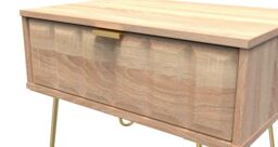 Ready Assembled 2 U Metro 1 Drawer Wide Side Table (Ready Assembled) in Light Oak - thumbnail 4