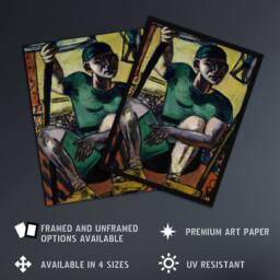 "Artery8 Acrobat Portrait on the Trapeze Max Beckmann Wall Art Poster Print - Size: W18"" x H24""" - thumbnail 2
