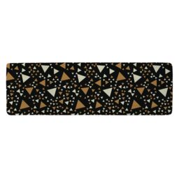 Benjamin Tate Design Triangles On Black Runner Rug in Natural - Size: 67 cm x 230 cm - thumbnail 1