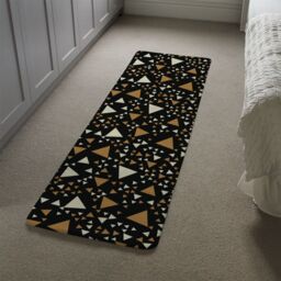 Benjamin Tate Design Triangles On Black Runner Rug in Natural - Size: 67 cm x 230 cm - thumbnail 4
