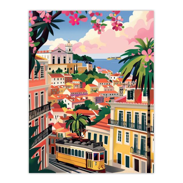"Artery8 Cartagena Colombia Cityscape Summer Travel Wall Art Print - Size: W18"" x H24""" - image 1