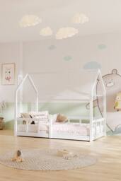 H&O Direct Safe Pine Wooden House Bed Frame for Kids in White - thumbnail 7