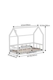 H&O Direct Safe Pine Wooden House Bed Frame for Kids in White - thumbnail 2