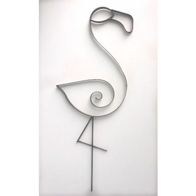 Poppyforge Flamingo Garden Art - Steel - W45.7 x H121.9 cm - BM/RtR in Black