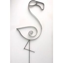 Poppyforge Flamingo Garden Art - Steel - W45.7 x H121.9 cm - BM/RtR in Black - thumbnail 2