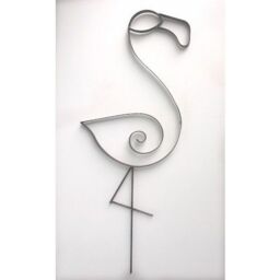 Poppyforge Flamingo Garden Art - Steel - W45.7 x H121.9 cm - BM/RtR in Black - thumbnail 1