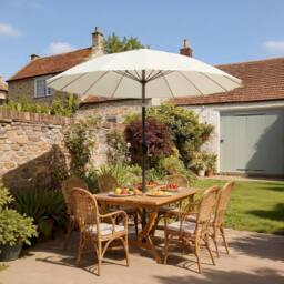 OUTSUNNY 2m Shanghai Garden Parasol Umbrella, Outdoor Sun Shade in Cream