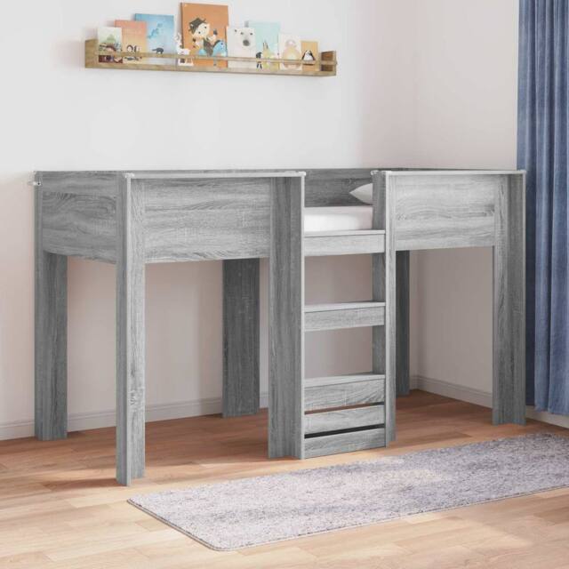 Berkfield Home Bunk Bed for Kids Grey Sonoma 75 x 190 cm Engineered wood - image 1