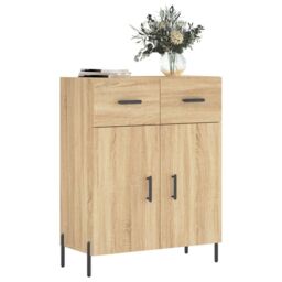 Berkfield Home Sideboard Sonoma Oak 69.5x34x90 cm Engineered Wood in Brown - thumbnail 3