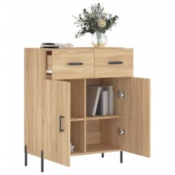 Berkfield Home Sideboard Sonoma Oak 69.5x34x90 cm Engineered Wood in Brown - thumbnail 4