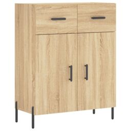 Berkfield Home Sideboard Sonoma Oak 69.5x34x90 cm Engineered Wood in Brown - thumbnail 2